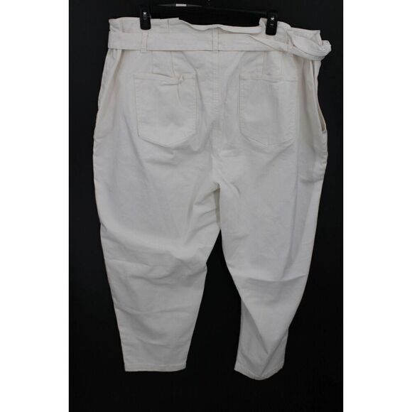Eloquii Women's Jeans Denim pants size 28 with belt WHITE - Picture 3 of 7